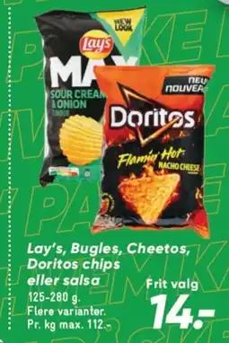 Bilka Lay's, Bugles, Cheetos, Doritos chips eller salsa tilbud