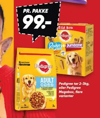 Bilka Pedigree tør 2-3kg, eller Pedigree Megabox, flere varianter tilbud