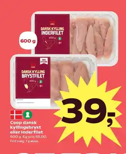 SuperBrugsen Coop dansk kyllingebryst eller inderfilet tilbud