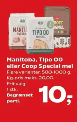 SuperBrugsen Manitoba, Tipo 00 eller Coop Special mel tilbud