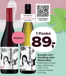 SuperBrugsen Kungfu Girl Riesling eller Pinot Noir Washington State eller Californien, tilbud