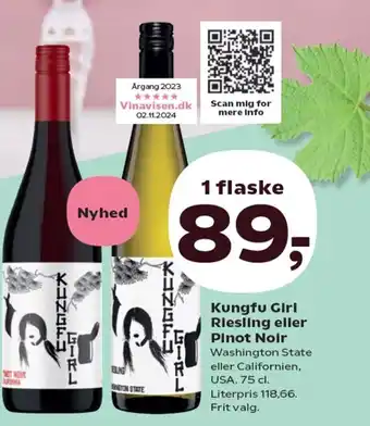 SuperBrugsen Kungfu Girl Riesling eller Pinot Noir Washington State eller Californien, tilbud