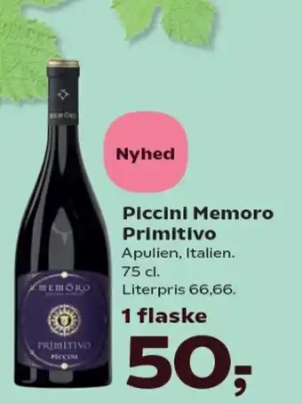 SuperBrugsen Piccini Memoro Primitivo tilbud