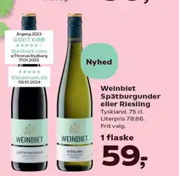 SuperBrugsen Weinbiet Spätburgunder eller Riesling tilbud