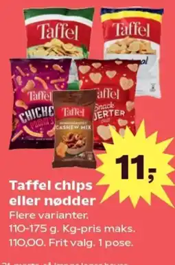 SuperBrugsen Taffel chips eller nødder Flere varianter tilbud