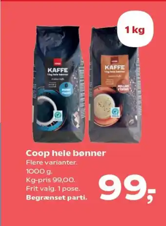 SuperBrugsen Coop hele bønner tilbud