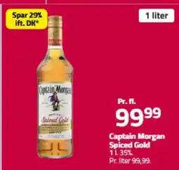 Fleggaard Captain Morgan Spiced Gold 1L35% tilbud