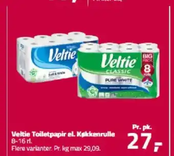 Fleggaard Veltie Toiletpapir el. Køkkenrulle tilbud