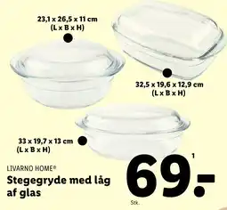 Lidl Stegegryde med låg af glas tilbud