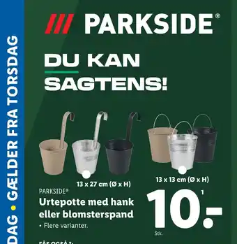 Lidl PARKSIDE® Urtepotte med hank eller blomsterspand tilbud