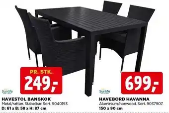 jem & fix HAVESTOL BANGKOK ELLER HAVEBORD HAVANA tilbud