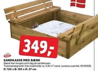 jem & fix SANDKASSE MED BÆNK tilbud