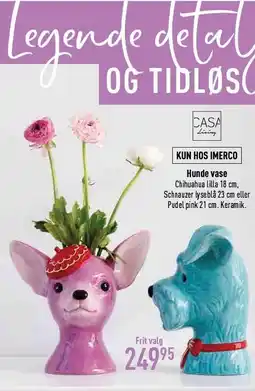 Imerco Hunde vase tilbud