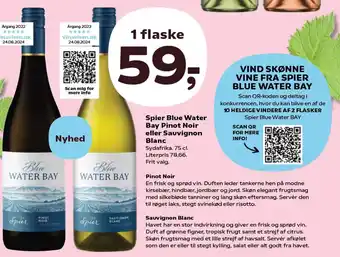 SuperBrugsen Spier Blue Water Bay Pinot Noir eller Sauvignon Blanc tilbud