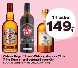 SuperBrugsen Chivas Regal 12 års Whisky, Havana Club 7 års Rom eller Bottega Bacur Gin tilbud