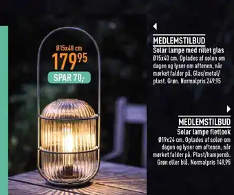 Imerco MEDLEMSTILBUD Solar lampe med rillet glas tilbud