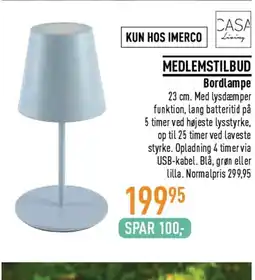 Imerco MEDLEMSTILBUD Bordlampe tilbud