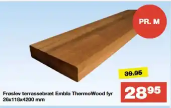 Bauhaus Frøslev terrassebræt Embla ThermoWood fyr 26x118x4200 mm tilbud