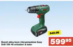 Bauhaus Bosch akku bore-/skruemaskine Easy Drill 18V-40 m/batteri & lader tilbud