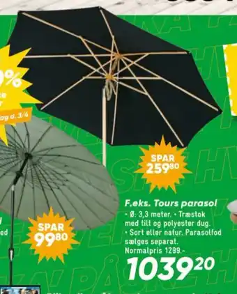 Bilka F.eks. Tours parasol tilbud