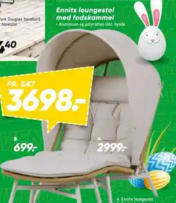 Bilka Ennits loungestol med fodskammel tilbud