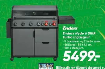 Bilka Enders Hyde 6 SIKR Turbo Il gasgrill tilbud