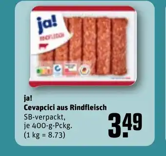 REWE Ja! cevapcici aus rindfleisch tilbud