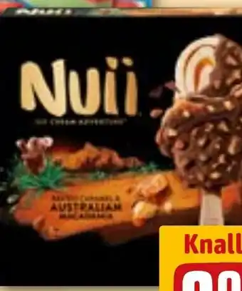 REWE NUII Ice crean salted caramel & australian macadamia tilbud