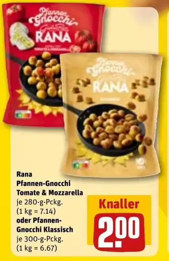 REWE RANA Pfannen-gnocchi tomate & mozzarella tilbud