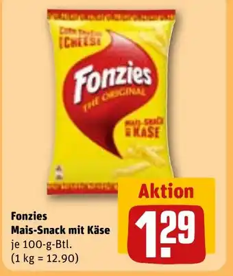 REWE FONZIES Mais-snack mit käse tilbud