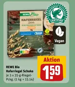 REWE REWE Bio haferriegel schoko tilbud