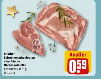 REWE Frischer schweinenackenbraten oder frische nackenkoteletts tilbud