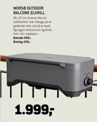 XL-BYG Morsø outdoor balcone elgrill tilbud