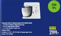 Elgiganten Kenwood Chef XL køkkenmaskine KVL4100W (hvld) tilbud