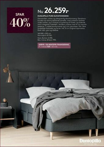 SengeSpecialisten Dunlopillo pure elevationsseng tilbud
