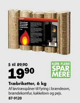 Træbriketter, 6 kg