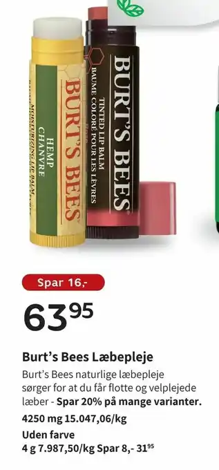 Burt's Bees Læbepleje