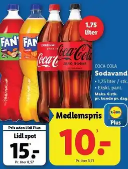 Lidl Sodavand 1,75 liter tilbud