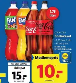 Lidl Sodavand 1,75 liter tilbud