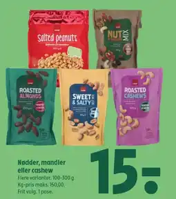 Coop 365 Nødder, mandler eller cashew tilbud