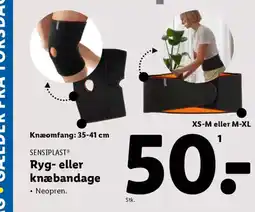 Lidl SENSIPLAST® Ryg- eller knæbandage • Neopren. tilbud