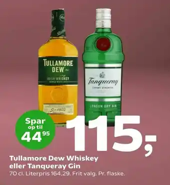 Coop 365 Tullamore Dew Whiskey eller Tanqueray Gin tilbud