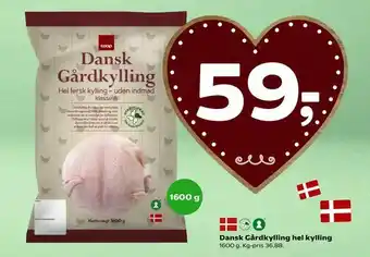 Coop 365 Dansk Gårdkylling hel kylling tilbud