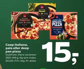 Coop 365 Coop italiana, pala eller deep pan pizza tilbud