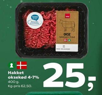 Coop 365 Hakket oksekød 4-7% tilbud