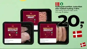 Coop 365 Kyllingebrystfilet, inderfilet eller hakket kylling 7-10% tilbud