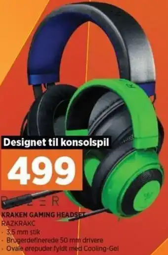 Power Kraken Gaming Headset RAZKRAKC tilbud