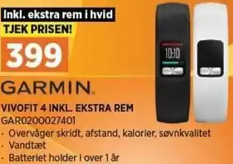 Garmin Vivofit 4 Inkl.Ekstra REM