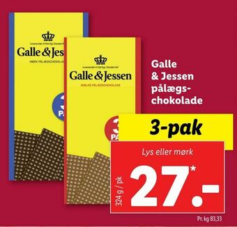 Let-Køb Galle & Jessen pålægschokolade tilbud