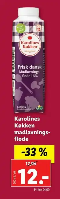 Let-Køb Karolines Køkken madlavnings- fløde tilbud